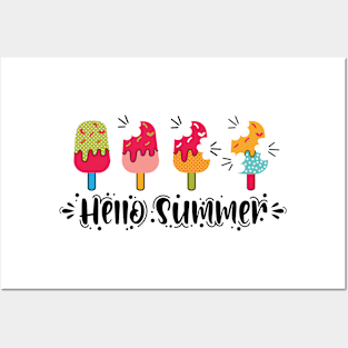 Hello Summer Popsicle Posters and Art